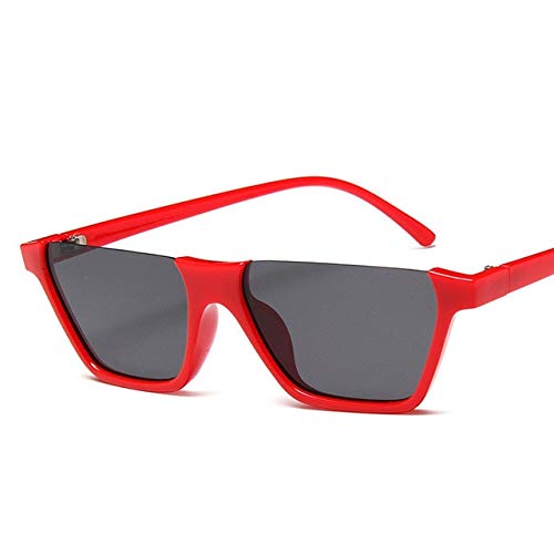 TYJDQXX Lunettes de Soleil Mode Vintage à la Mode sans Monture Femmes/Hommes Lunettes de Soleil rétro Classiques   Rouge Gris Cover