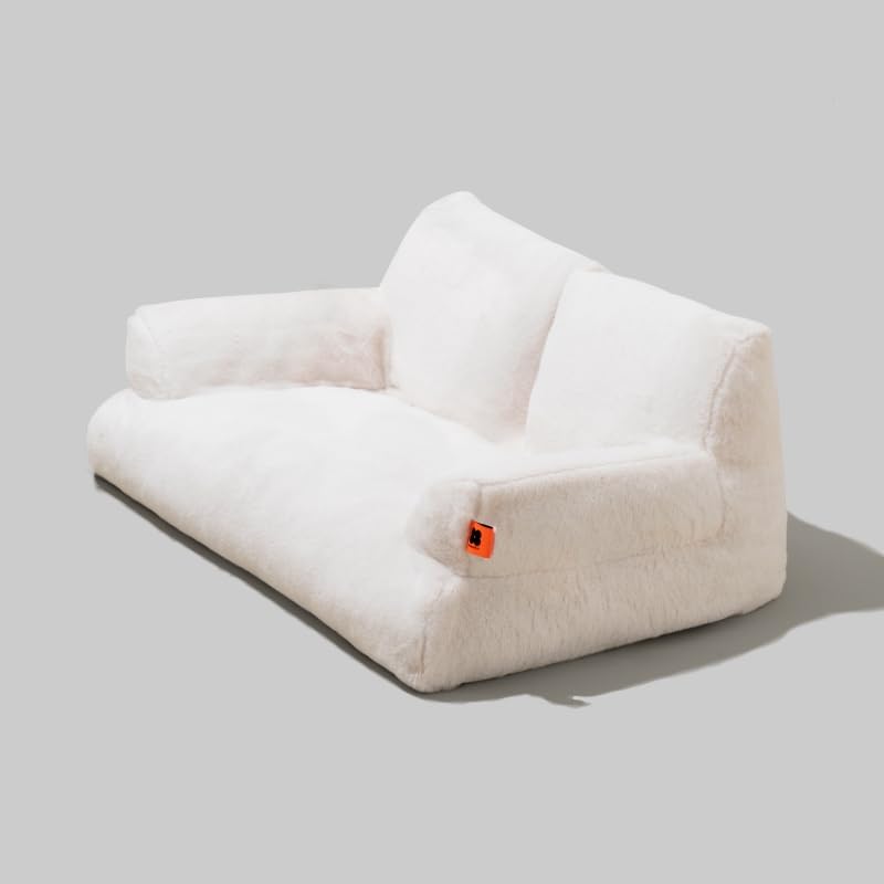 سرير اريكة للحيوانات الاليفة مقاس 26 × 19 × 13 انش، سرير قطط قابل للفصل والغسل للكلاب الصغيرة والمتوسطة والقطط حتى وزن 17 باوند، سرير للكلاب المنفوشة مع قاعدة مضادة للانزلاق (بيج)