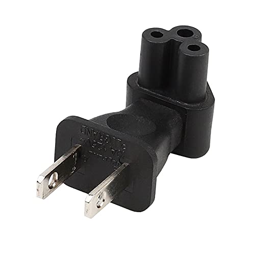 Strhowill Nema 1-15P to C5 Right Angle AC Power Adapter, US IEC 320 C5 2-pin AC Power Adapter