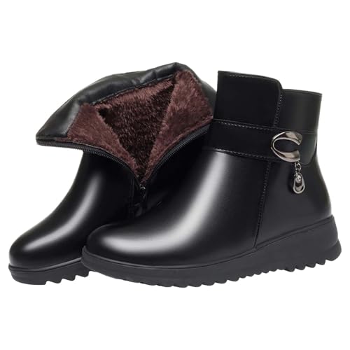 Genérico Botas De Agua Mujer Forradas por Dentro Botas cálidas y Acolchadas para Mujer, otoño e Invierno Botas Acolchadas de tacón para Mujer Botas Mujer 39 Planas Botas Nieve 39 Mujer (Brown, 35)