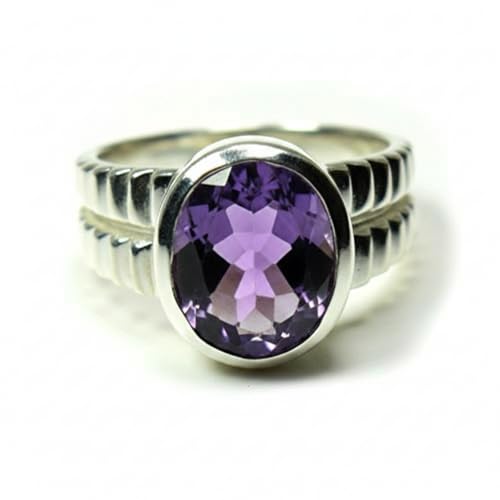 Bague chakra healing rings en argent sterling avec pierre de naissance ovale