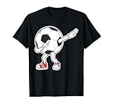 divertente calcio dab dance cartoon ball sport humor tee maglietta