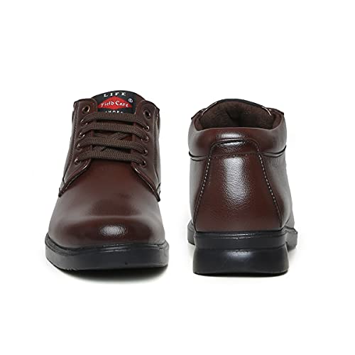 Image of FIELD CARE Men's Fashion Lace-Up Mid Top Formal Dress Shoes - Stylish Office, Business Footwear with Comfortable Cushioned Sole