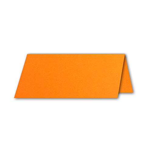 Neuser FarbenFroh place cards, size: 100 x 90 mm (folded 100 x 45 mm), 250 g/m², very sturdy and heavy quality 50 Pieces 11 - Orange - Image 2