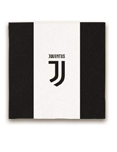 Bigiemme TOVAGLIOLI Juventus Juve Bianco Nero 20 PZ 33X33 Decorazioni TAVOLA Compleanno Festa Squadre Calcio, Multicolore