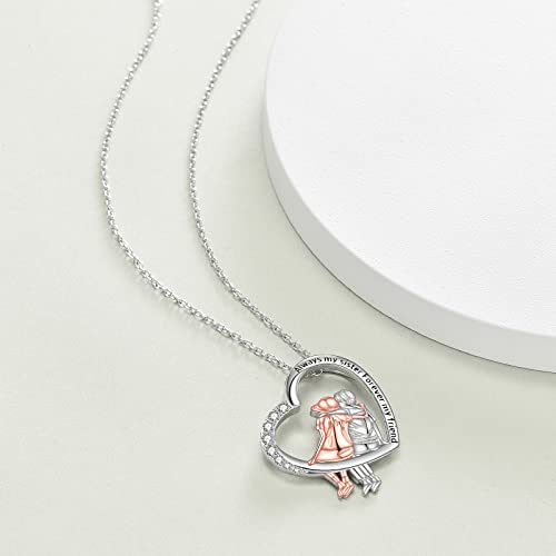 WINNICACA Sister Birthday Gifts Sterling Silver Heart/Infinity Sister & Brother Necklaces for Sisters Brothers4