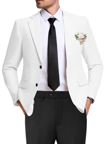 Mens Suits Linen Casual Blazer Lightweight Linen Sport Coat Two Button Men Suit Jacket for Wedding Prom Party HRX39