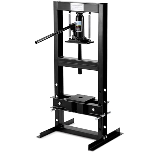 Prensa de taller hidráulica, prensa hidráulica de 6T de acero, prensa de bastidor con ancho de trabajo de 33 cm, altura de trabajo ajustable de 1,5 27 cm, prensa de rodamientos para prensado