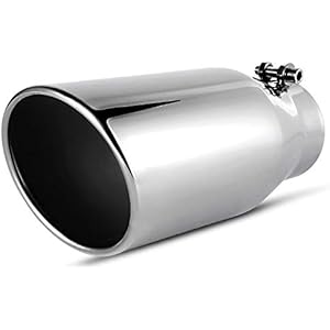 AUTOSAVER88 3.5 Inch Inlet Black Exhaust Tip, 3.5" Inlet 5" Outlet 12" Overall Length Stainless Steel Exhaust Tips Chrome-Plated Finish Tailpipe Chrome 3.5" x 5" x 12"
