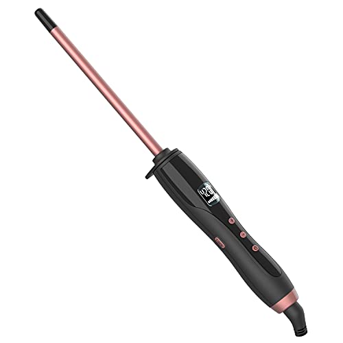 Small Curling Iron, 9mm Thin Curling Iron with LCD Digital Display, Professional Curling Iron Hair Curler with Ceramic Coating Barrel & Adjustable Temperature 260℉-420℉, Rose Pink Small Curling Iron, 9mm Thin Curling Iron with LCD Digital Display, Professional Curling Iron Hair Curler with Ceramic Coating Barrel & Adjustable Temperature 260℉-420℉, Rose Pink
