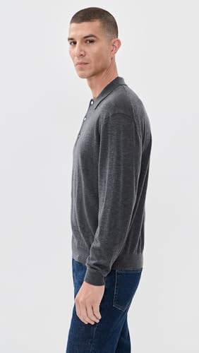 FRAME Men's Long Sleeve Superfine Polo Sweater4