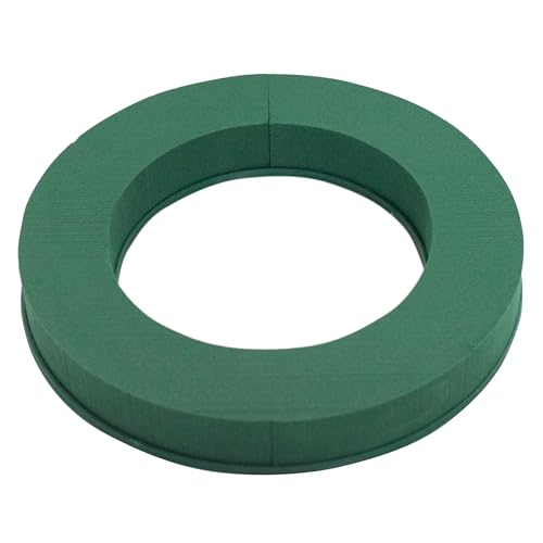 Creativery Nass Steckschaum Kranz 40cm mit ringförmiger Plastikunterlage 1 Stück - für Profi Floristen & Hobby Bastler - Frischblumen Steckschwamm Ring - Blumen Steckmasse Groß - Floristik Zubehör