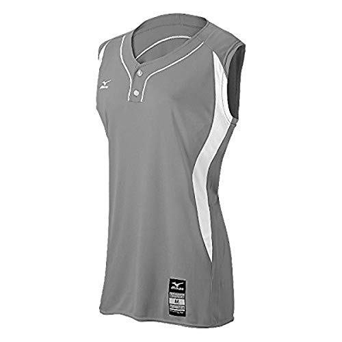 Maillot de jeu élite à 2 boutons femme vêtement de sport sans manches gris blanc XXL