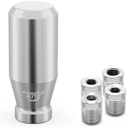 Amazing AUTO (Silver) Automatic Manual Weighted Shifter Knob Gear Shift Knobs for Mazda Miata Nissan 350z Subaru Sti with Metal Adapters M8x1.25,M10x1.25, M10x1.5, M12x1.25
