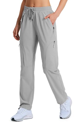 Women's Hiking Pants Quick Dry Lightweight Cargo Pants UPF 50 Water Resistant Zipper Pockets for Golf Travel Work Camping