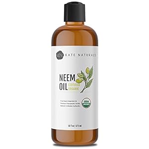 Kate Naturals Organic Neem Oil for Plant Spray (16 oz) USDA Certified Organic. 100% Pure Cold Pressed Neem Seed Oil with…
