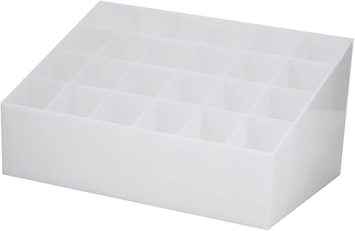 Miniatura 3 de ZJchao Organizador de lápiz labial, soporte para brillo de labios, organizador de cosméticos, almacenamiento de maquillaje, 24 rejillas, soporte