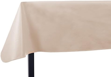 Yourtablecloth Heavy Duty Vinyl Rectangle or Square Tablecloth – 6 Gauge Heavy Duty Tablecloth – Flannel Backed – Wipeable Tablecloth with Vivid Colors & Many Sizes 52 x 52 Sand