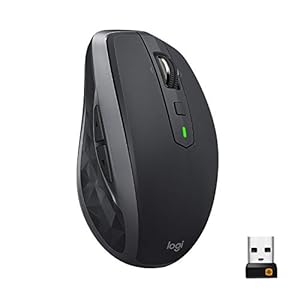 Logitech MX Anywhere 2S Bluetooth Edition Wireless Mouse – Use On Any Surface, Hyper-Fast Scrolling, Rechargeable, Control Up to 3 Apple Mac and Windows Computers and Laptops