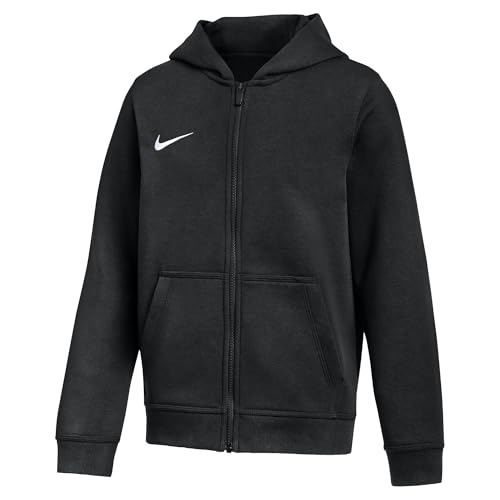 NIKE Park 26 Sweat À Capuche De Foot en Tissu Fleece À Zip pour Enfant, Black/White, IB1232-010, XS