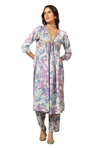 Image of Leriya Fashion Black Kurta Set for Woman | Kurti Set for Woman | Anarkali Suit for Women Kurtis | Short Kurti for Women | Ethnic Jaipuri Straight Kurta Set with Palazzo Pants | Salwar Suit for Party Outfits