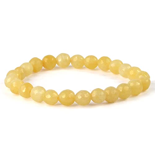 Image of Reiki Crystal Products Natural Crystal Stone 8 mm Faceted Diamond Cut Beads Bracelet for Men & Women | Reiki Charged Gemstone Bracelet | Multiple Stone Variants Available