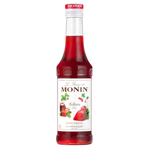 Monin Sirup Erdbeere (1 x 0 25) Sirup für Cocktails Limonaden & Milchshakes Fruchtiger Getränkesirup für Desserts Mocktails & Getränke