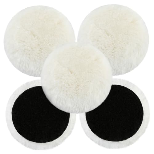Almohadillas de pulido de lana larga de 150 mm para taladro y coche kit de 5 piezas blanco