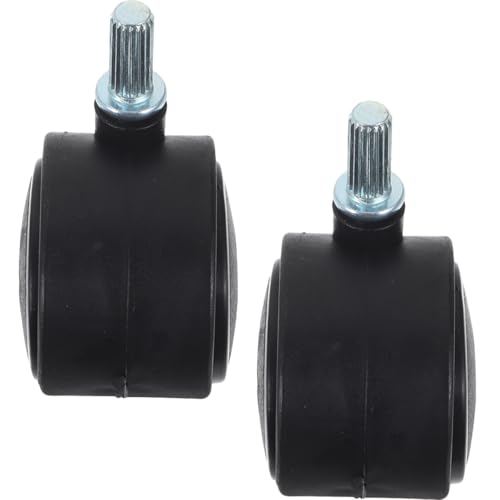DEEPCRAFF 2 Piezas de Ruedas Giratorias para Muebles y Carritos, Color Negro, Material Plástico E Hierro, Movimiento Suave para Objetos Pesados Hogar