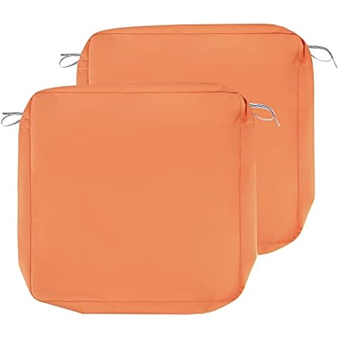 WOMACO Patio Cushion Covers Outdoor Waterproof Furniture Seat Backrest Cushion Cover for Patio Wicker Chair Sofa Sectional Couch (24 x 24 x 4 inches - 2 Pack, Orange) Cover