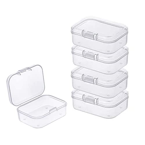 Image of 12 Pack Mini Beads Plastic Storage Container Box Case with Flip-Up Lid Small Clear Square Box for Collecting Small Items Jewelry Crafts Game Pieces(2.2 * 2.2 * 0.8in)