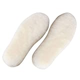 jojofuny Men’s Winter Warm Sheepskin Insoles, Fluffy...