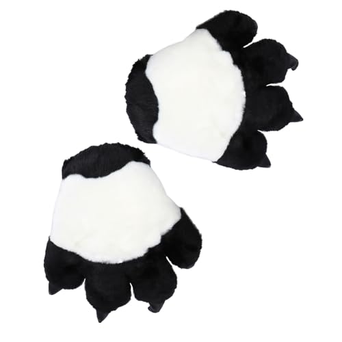Moufles panda en peluche pour soirees costumees et fetes d'hiver