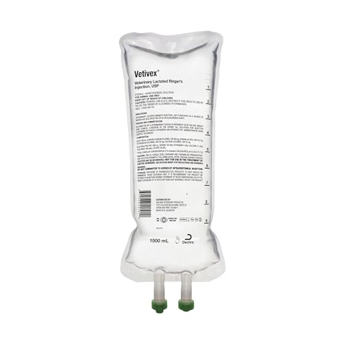 Vetivex Lactated Ringers Solution Injection USP 1000 mL Bag for Dogs Cats & Horses