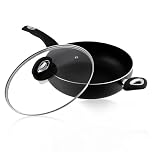 Pendeford Housewares 28cm Extra Large Wok with Glass Lid | Non-Stick | Induction & All Hob Compatible | Premium Aluminium | Soft-Touch Handle | Dishwasher Safe | 5.5L Capacity