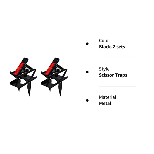 Garsum Mole Trap,Easyset Eliminator Black Scissor Traps, Mole Traps That Kill Instantly For Lawns,Reusable Quick And Clean Kill Vole Trap,2 Sets #TOP7