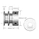 CHANCS Aluminiumlegierung Doppelnut-Riemenscheibe 30mm OD 14mm Fester Durchmesser Riemenscheibe für Motorwellenbohrmaschine 6mm(1/4) PU Rundriemen