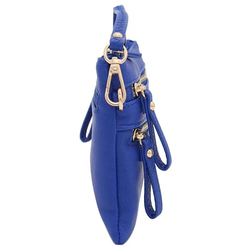 Image of FashionPuzzle Multi Zipper Pocket Small Wristlet Crossbody Bag