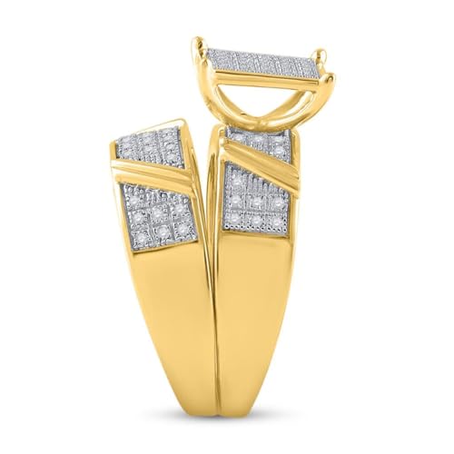Jewels By Lux 10K Yellow Gold His Hers Round Dia. Cluster Matching Wedding Set 1/3 Ct, Womens Size 5-9, Mens Size 8-124