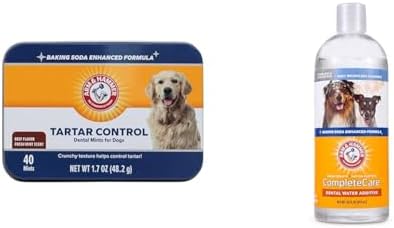 Arm & Hammer Pet Dental Bundle: Tartar Control Dental Mints in Beef Flavor, 40 Count and Fresh Dental Water Additive, 16 Fl Oz | Reduce Plaque and Freshen Breath image 2