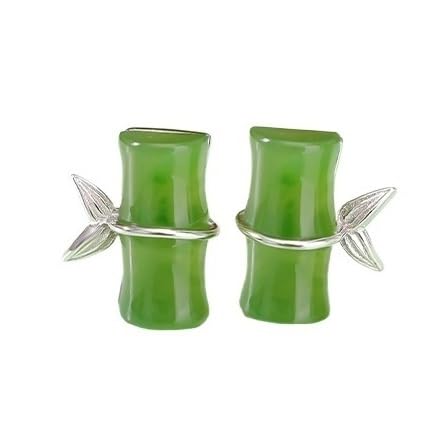 Boucles d'oreilles pierre verte et feuille plaqué or pour femme moderne