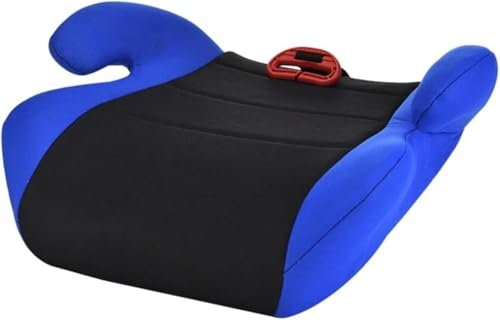 Qfmr チャイルドシートブースタークッション 車の赤ちゃん固定ダイニングシートクッション ポータブル簡単シート 長期使用 極厚クッション ベビーカーシート固定ガイド シートベルトクリップ (36*34*16cm,ブルー)
