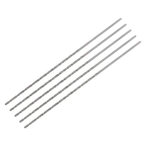 Uxcell 5 Pcs 1.1Mm Mini Micro Twist Drill Bits, High-Speed Steel Straight Shank Extra Long Drill Bit 80Mm For Aluminum Alloy #TOP28