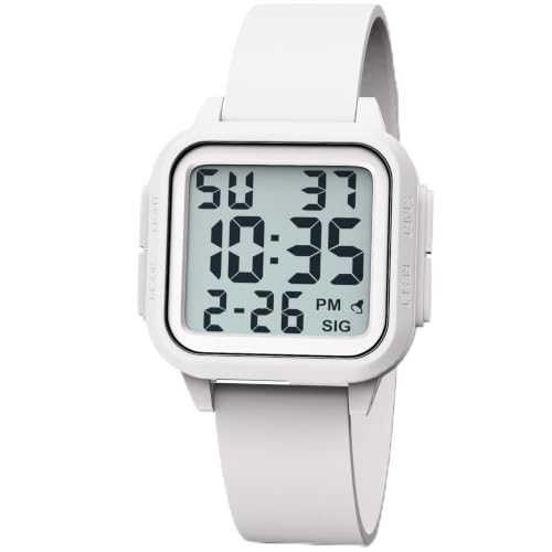 Image of Edillas Square Sport Watch Digital for Women's Men's Big Numbers Large Face 5ATM Waterproof Alarm Stopwatch Date Week Military Back Light Wristwatch for Teenagers