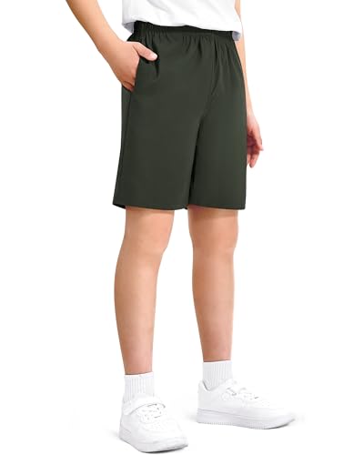 Image of Somaibo Boys Athletic Shorts Kids Quick Dry Basketball Soccer Running Sports Gym Active Performance Shorts with Pockets
