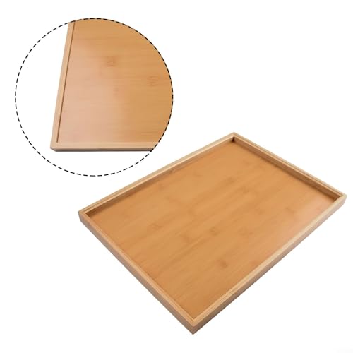 Bandeja rectangular para servir comida y bebidas en madera para hogar u hotel de 33x22cm 5