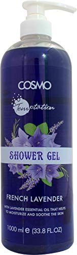 Cosmo Designs Temptation Shower Gel French Lavender, 1000ml For Men & Women