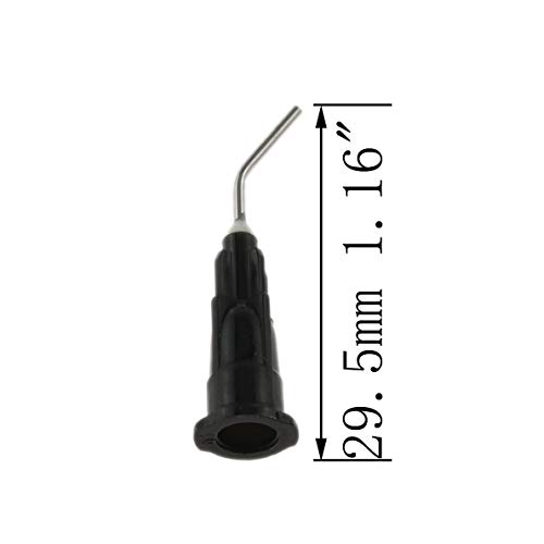 Csnsd Bent Dispensing Tip Needle 150Pcs 20 Gauge Black Disposale Dental Pre-Bent Blunt Tip Irrigation Needle Tips For Oil Or Glue Applicator #TOP1
