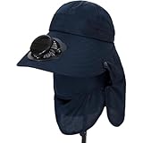 [CokBlu] ソーラー +デュアル充電 扇風機付きサンハット バケットハット型 つば広設計 UV カット 100% フェイスマスク付き 熱中症対策・花粉対策 超軽量吸湿速乾メッシュ 釣り・登山・アウトドアスポーツ最適