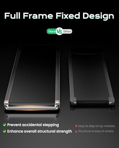 Image of LET'S Play Mini Walking Pad 3HP Peak | Under Desk Treadmill for Home with Extra Wide Surface, 8% Manual Incline, 110kg Max Weight | Ready to Use, No Assembly